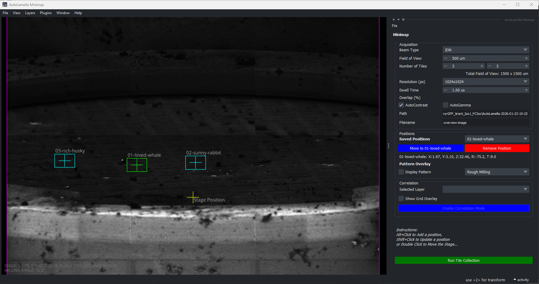 Select Lamella Position