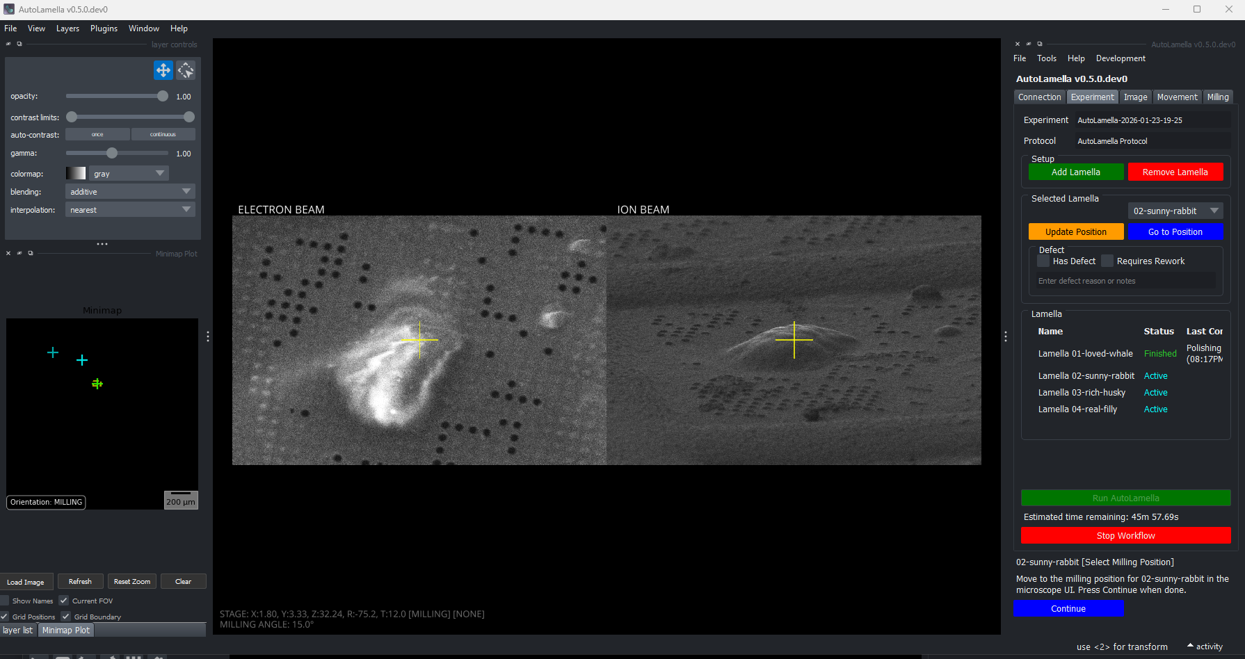 Confirm Lamella Position