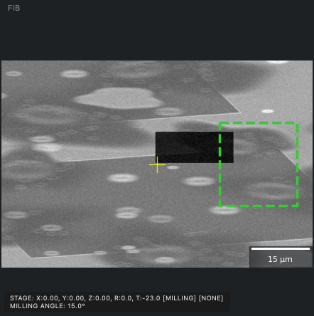 The trench in the FIB view