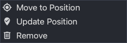 A card's actions menu