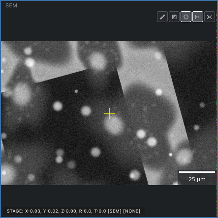 After: the same feature under the crosshair
