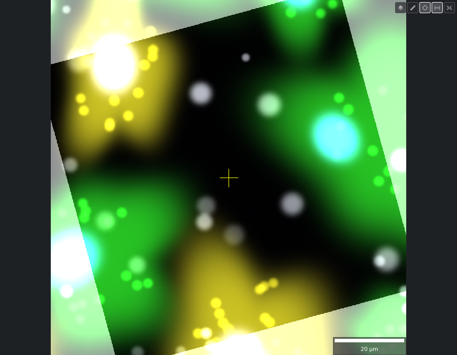 The four channels composited