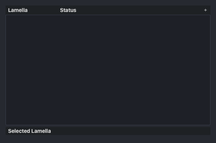 The Experiment tab, before any lamella