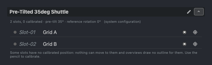 Two slots with grids named