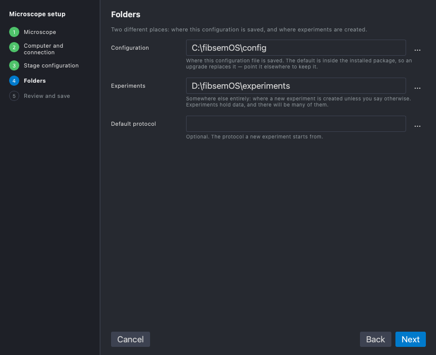 Step 4: a configuration folder and an experiments folder