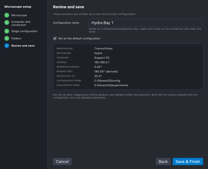 Step 5: the review, ready to save