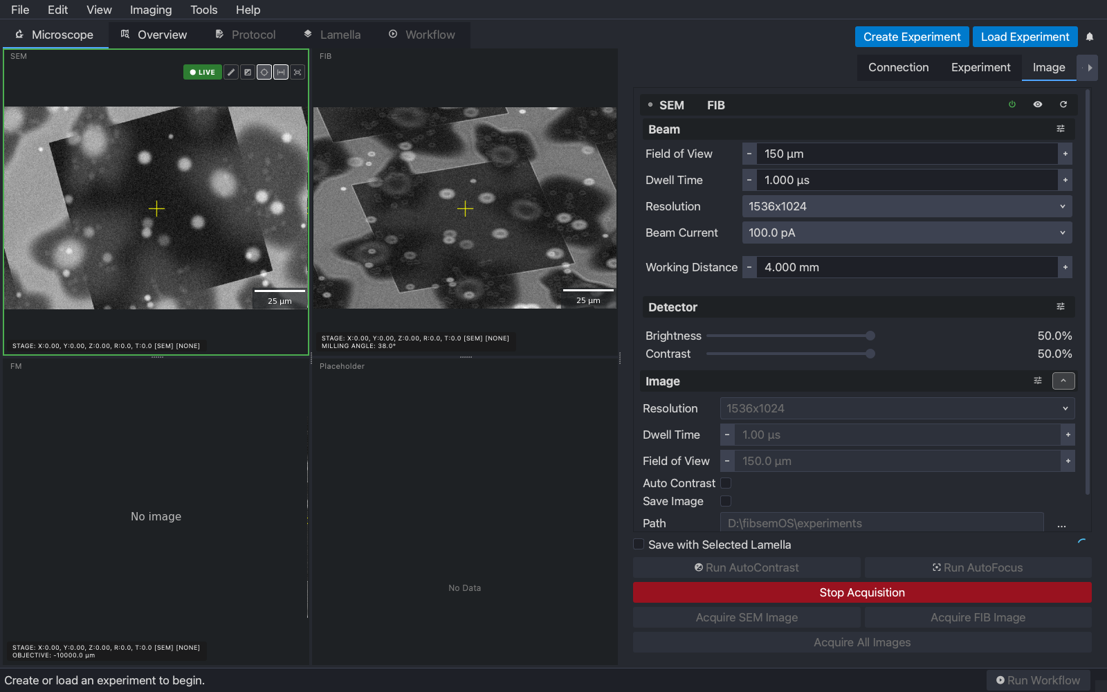 Live imaging on the SEM