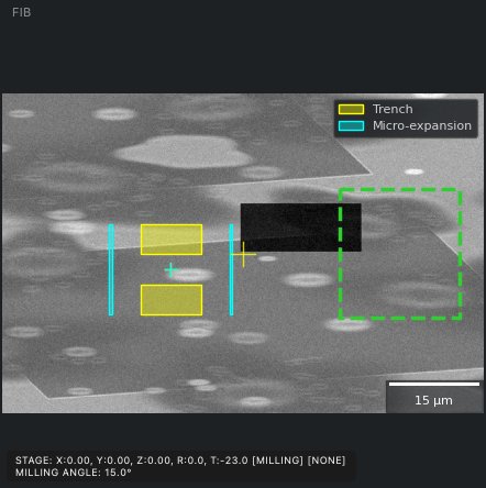 The two-stage task, placed on clean film before the run