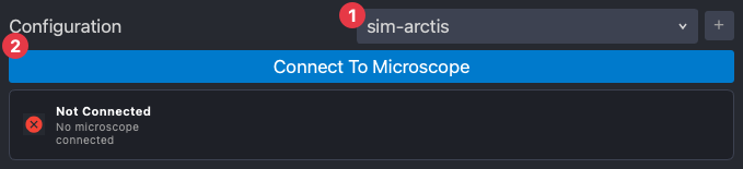 Selecting a configuration and connecting